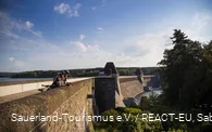 Radfahrer Staumauer Möhnesee